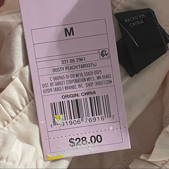 Wild Fable NWT dusty peach long sleeve ruffle cotton dress - Picture 6 of 8